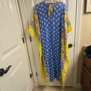 Vintage Young Miss Morton Loungewear 60s Boho Hippie CA Beach Kaftan Cotton OS